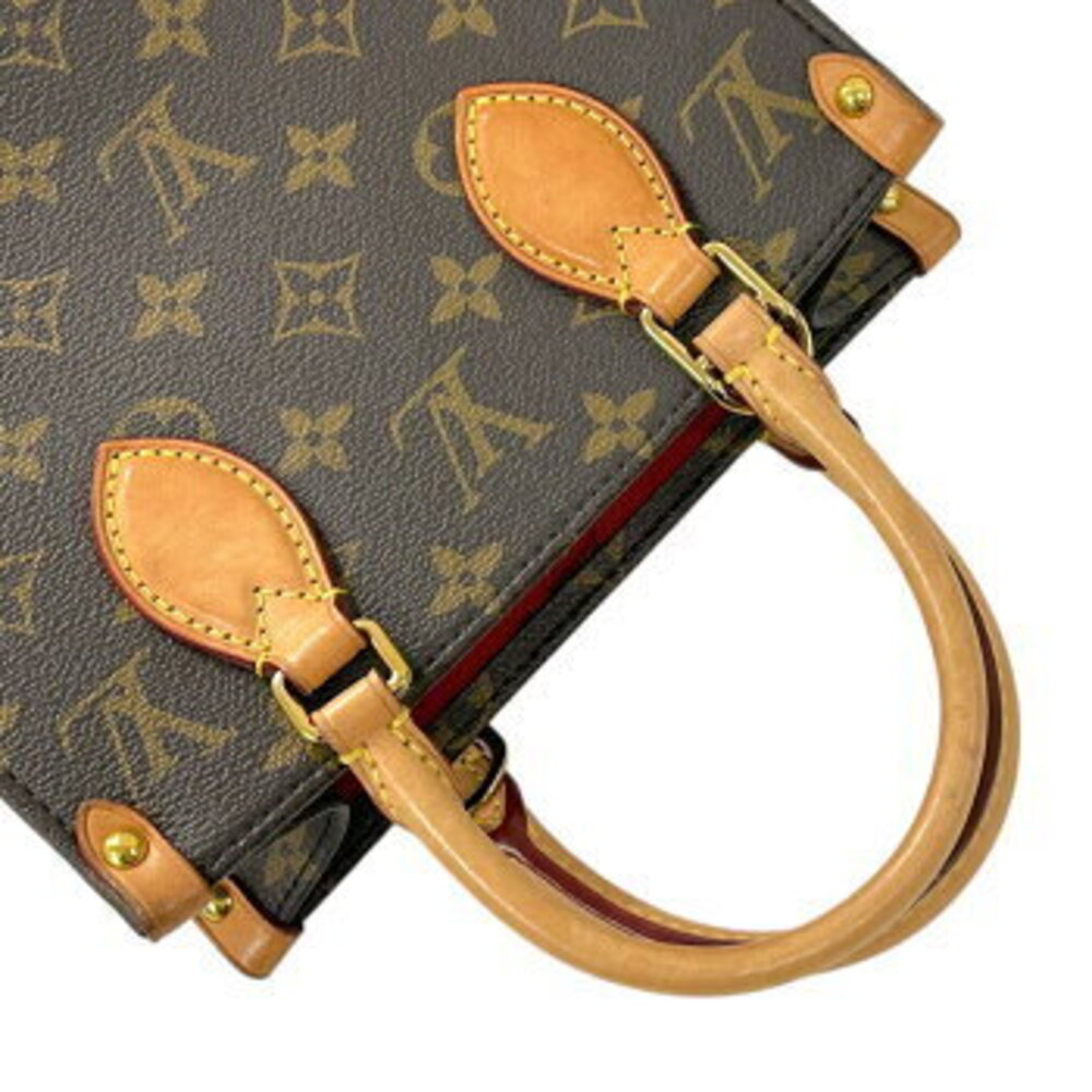 LOUIS VUITTON Monogram Sac Plat Shoulder Bag Brown Handbag Leather - Picture 8 of 10